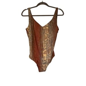 Zingara Sienna Collection Tropical Print One Piece Swimsuit, Sz 10